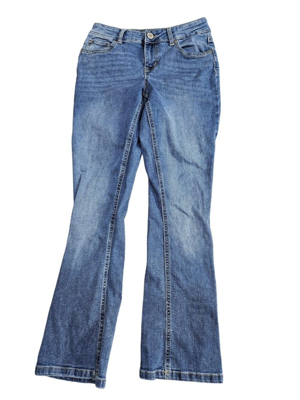 Maurices M Jeans Mid Rise Bootcut Jeans Womens 2 X-Short Blue Dark Wash Stretch